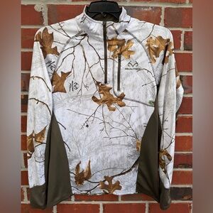 Realtree Xtra Colors APC Men's Winter Snow L 1/4 Zip Performance Pullover T3